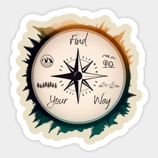 "Find Your Way" Compass Sticker